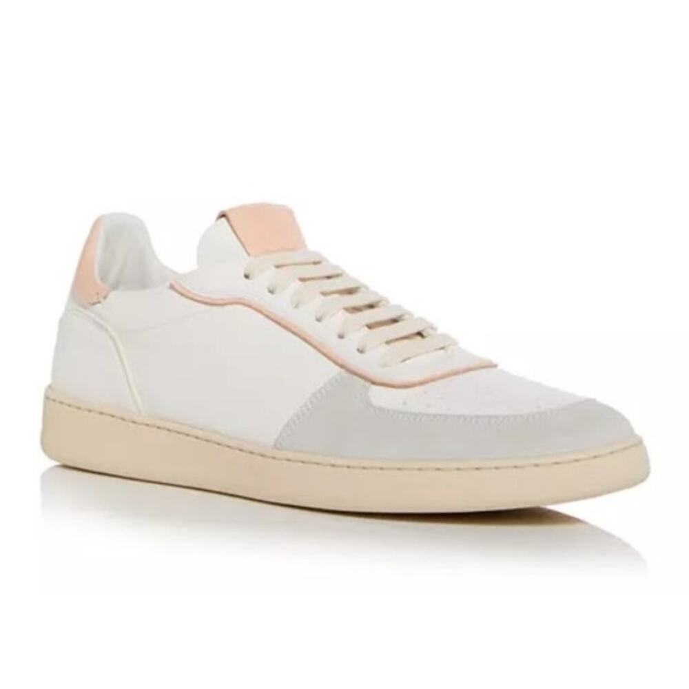 Stuart Weitzman Derby Low Top Sneakers White Leather Suede Italy Women’s 9 NWOB